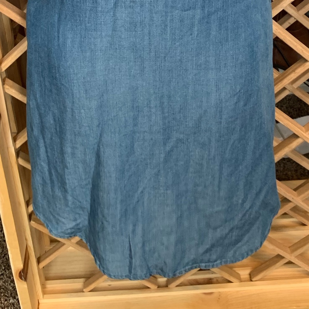 Chelsea & Theodore Chambray Blue Midi Shirt Dress NWOT - Picture 4 of 7